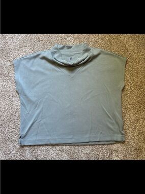 Lou & Grey Light Sage Boxy Turtleneck Top